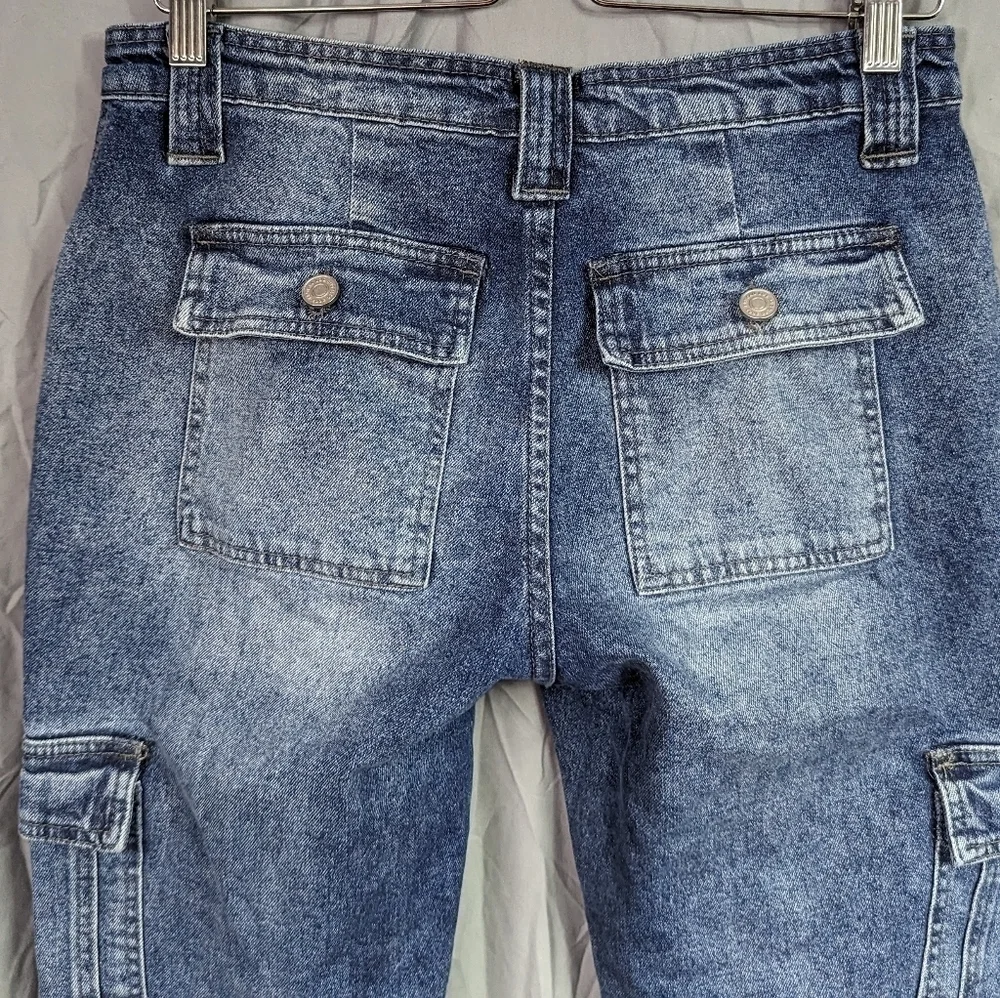 Kancan Bobbie Slim Straight Cargo Jeans Sz 7/27